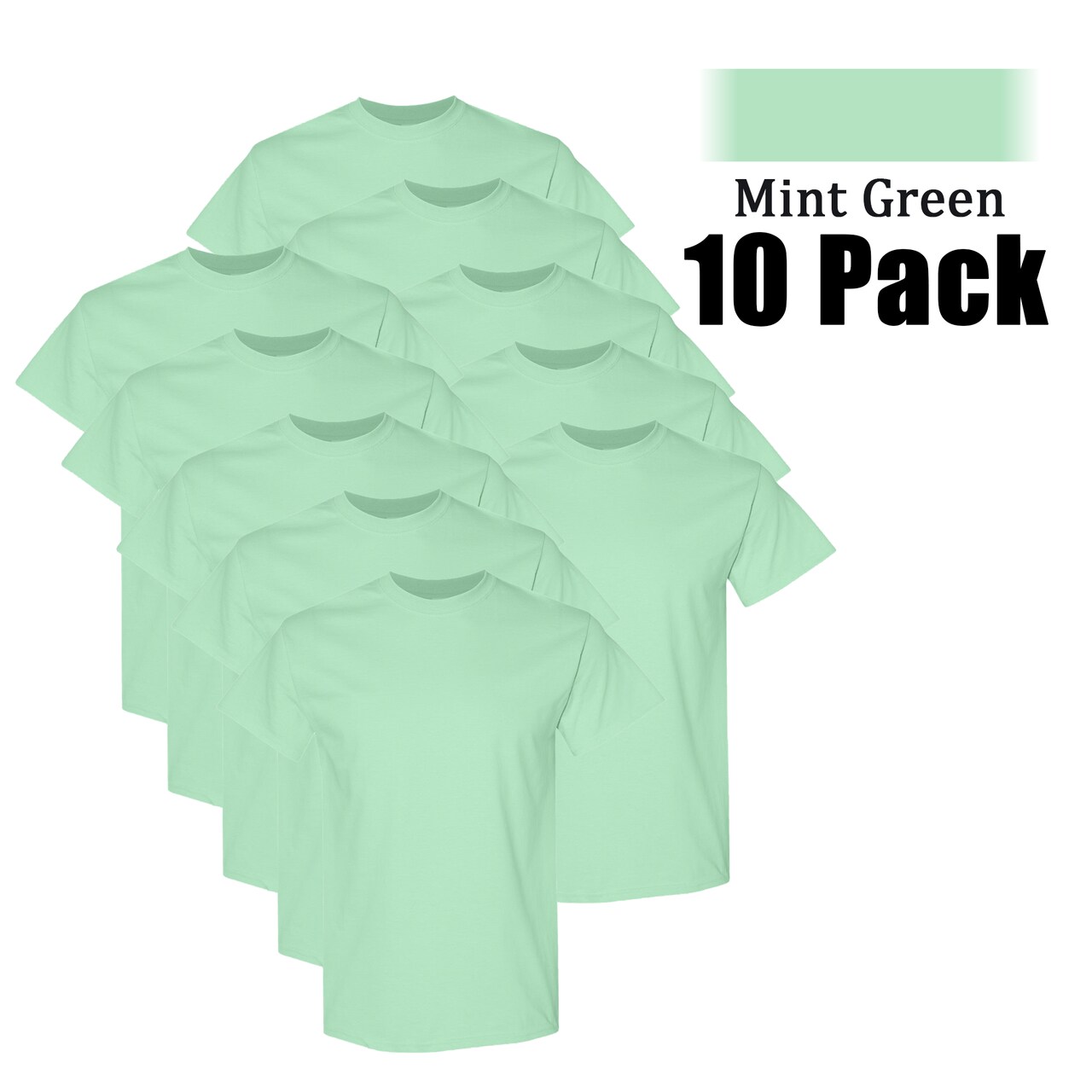 Gildan Heavy Cotton T-Shirt, Mint Green 10-Pack, Small Business & DIY Bundle